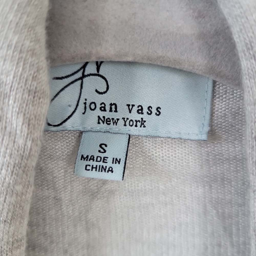 Joan Vass S Open Front Drape Cardigan Sweater Coastal Minimalist Grey - Picture 7 of 9